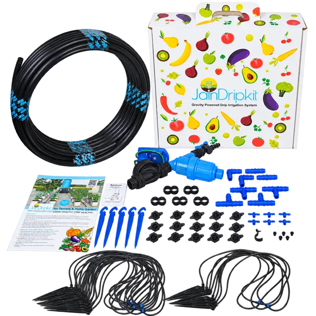 Kit JainDripKit Terrace & Home Garden com gotejadores em estaca